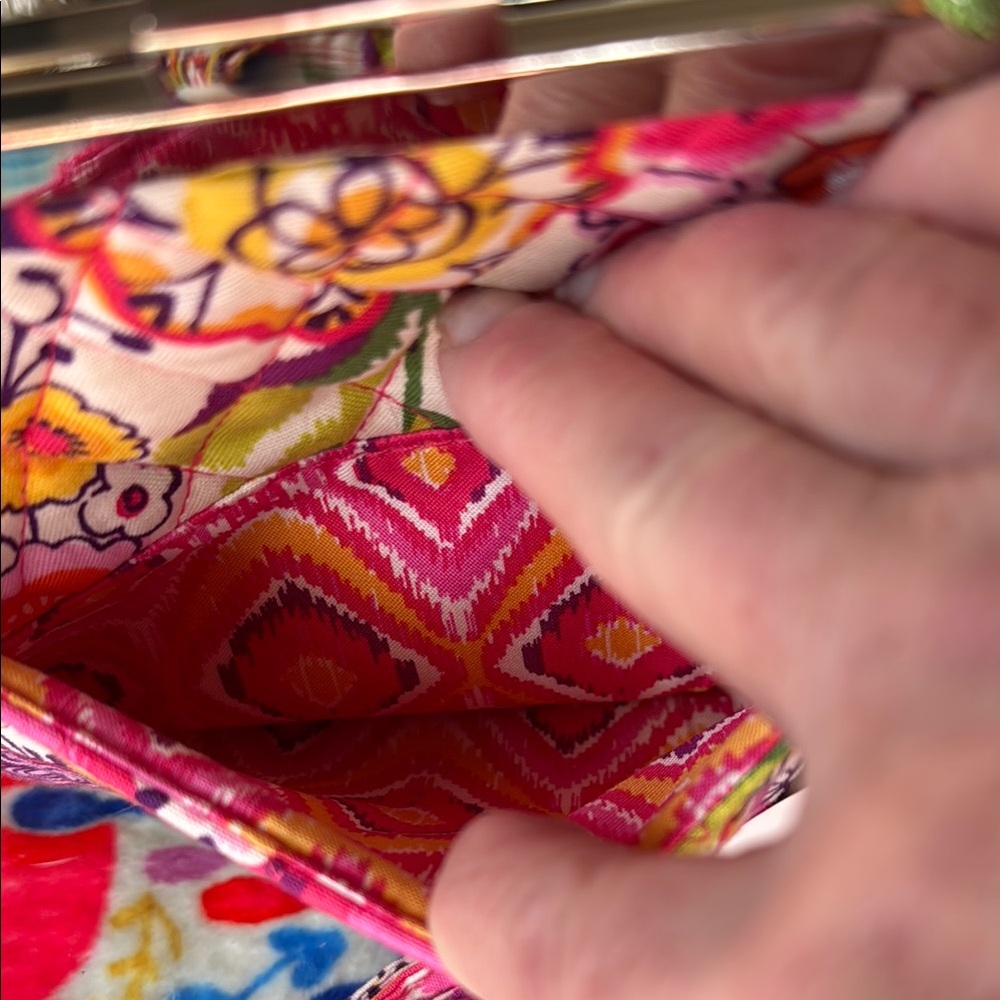 Vera Bradley Floral Mini Frame Crossbody Clementine and matching Pouch - Picture 10 of 13